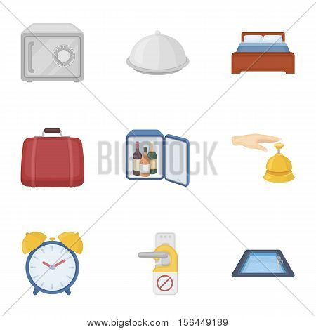Hotel set icons in cartoon style. Big collection of hotel vector symbol stock