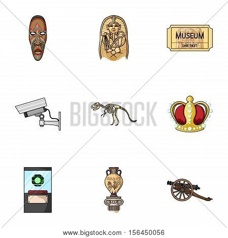 Museum set icons in cartoon style. Big collection of museum vector symbol stock
