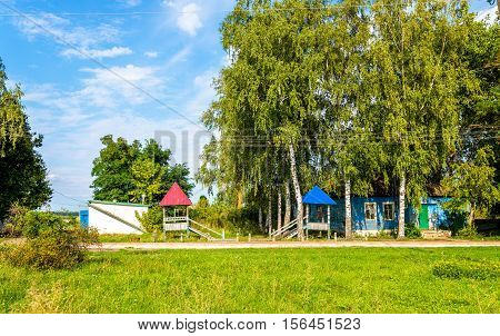 Typical rural houses in Kursk region, Ostanino village, Russia