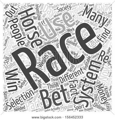 horse racing selection word cloud background concept
