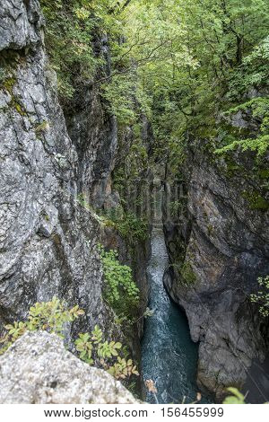 Gorge in Theth in Grunas Canyon, Albania