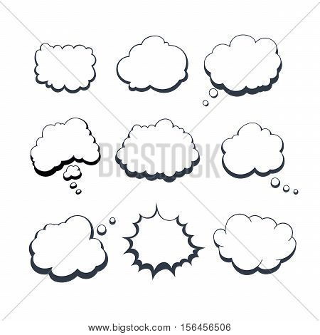 Set Of Original Quality Hand Drawn Comic Dream Bubbles Isolated On White