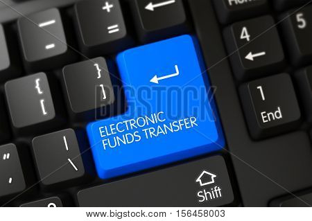 Key Electronic Funds Transfer on PC Keyboard. 3D Illustration.
