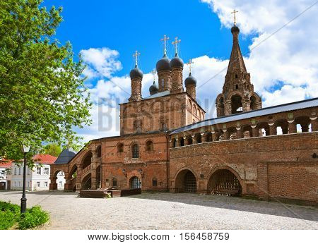 Cathedral on the historic street in Moscow Russia - Krutitskoe Compound