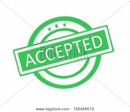 Illustration of green rubber stamp with accepted written on it