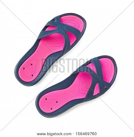 Beach shoes isolated on white background