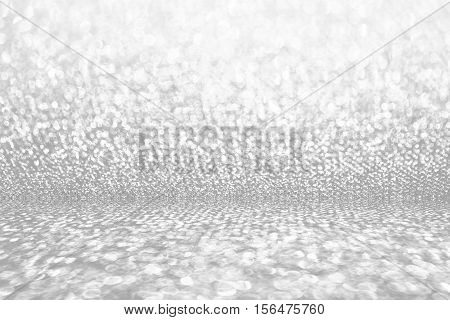 Silver diamond shiny glitter abstract bokeh for christmas or decoration background