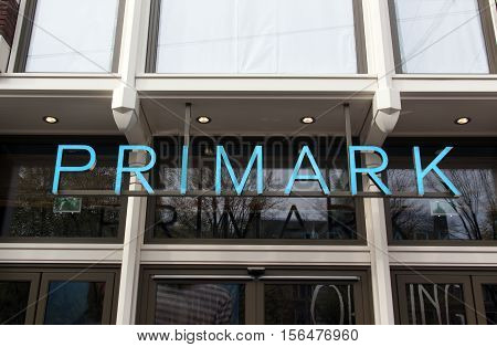 Letters Primark On A Store In Amsterdam