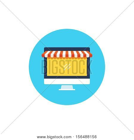 Online shop icon. Modern flat style vector illustration.