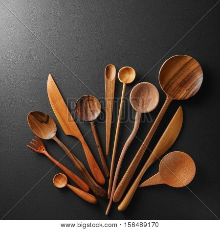 Wooden spoons and knife