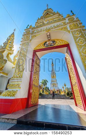 Wat Phra That Phanom temple The landmark of Nakhon Phanom Province Thailand.