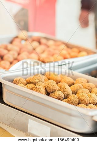 Fried Olive Ascolane . Typical Regional Dish