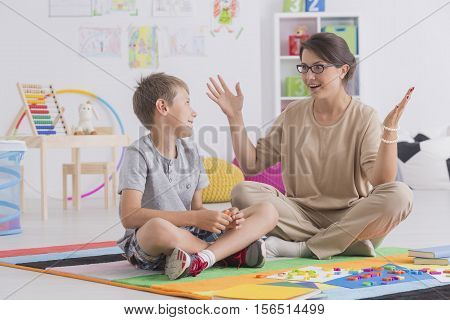 Babysitter And Young Boy