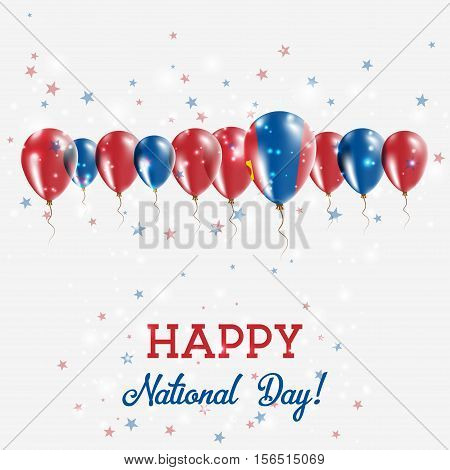 Mongolia Independence Day Sparkling Patriotic Poster. Happy Independence Day Card With Mongolia Flag
