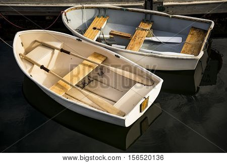 boats on the lake in Maine USA
