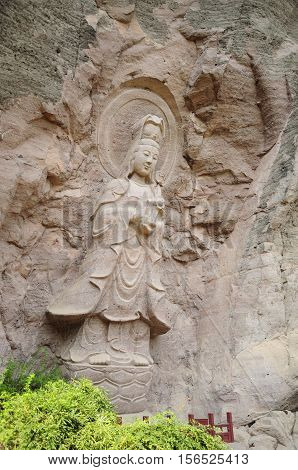 The Buddhist sea goddess Guanyin a small shrine within the Wuyishan or Mount wuyi scenic area in Wuyi China in fujian province.