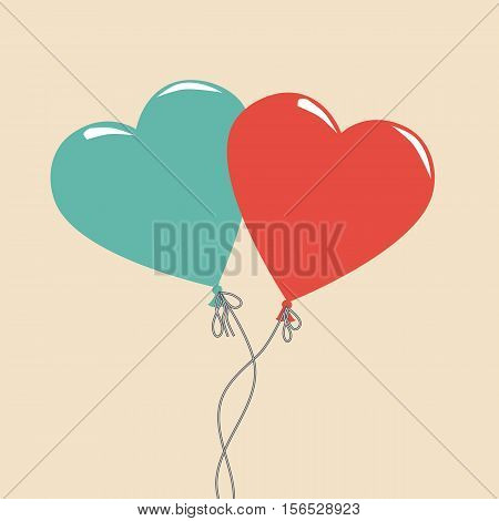 Balloon Cartoon Hearts Icon Color Cute Party Variations Logo Modern Beautiful Illustration Stock