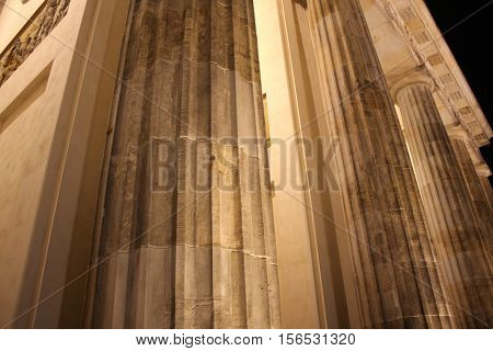 amasing detail on walls - Brandenburg gate at night Berlin