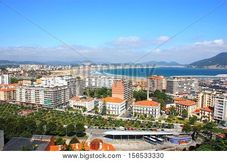 Panoramic view of Laredo city in north of Spain.