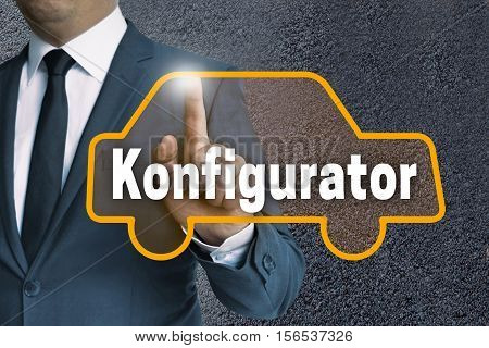 Konfigurator (in German Configurator) Auto Touchscreen Is Operated By Man