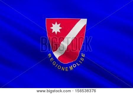 Flag of Molise is a region of Southern Italy. 3d illustration
