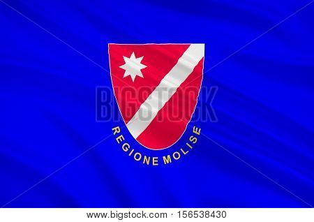 Flag of Molise is a region of Southern Italy. 3d illustration