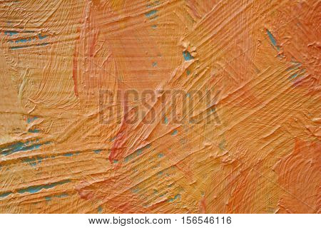 Oil Painting close up texture pallete knife storkes of red yellow and orange  color