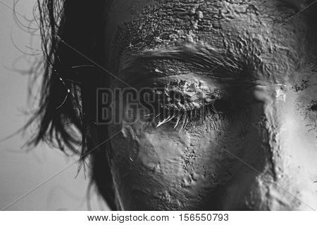 Woman Face With Cracked Skin