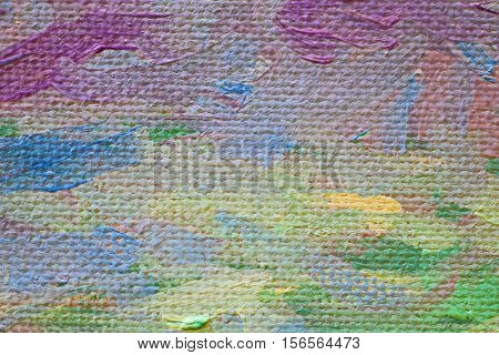 Oil Painting colorfull  close up texture pallete knife storkes of brown yellow  gray red green blue white color
