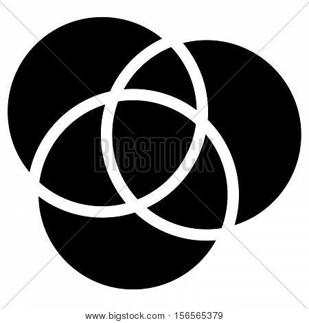 Overlapping Circles Icon - Contour Of 3 Overlapping, Intersecting Circles