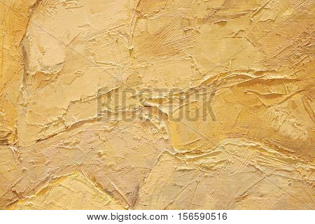 Oil Painting close up texture pallete knife storkes of brown yellow  gray and white color