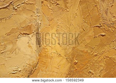 Oil Painting close up texture pallete knife storkes of warm brown yellow   and white color