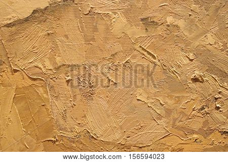 Oil Painting close up texture pallete knife storkes of warm brown yellow   and white color