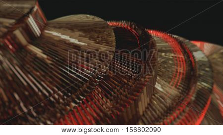 red abstraction on a black background 3d render