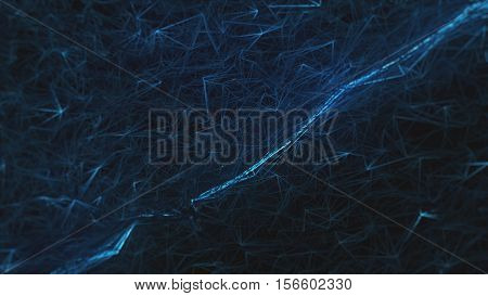 blue abstraction on a black background 3d render