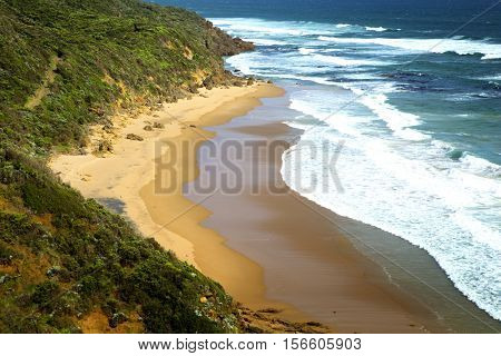 Beautiful waves on Glenaire beach in Australia