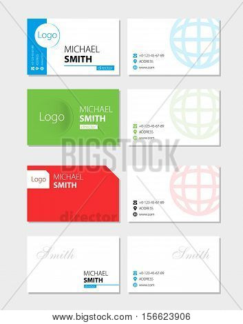 Business card vector background. Several variants vector