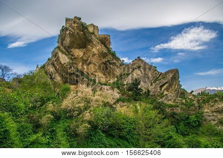 Beautiful view of Roccascalegna castle in Abruzzo
