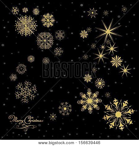 Vector Seamless Winter Pattern Background of Snowflakes