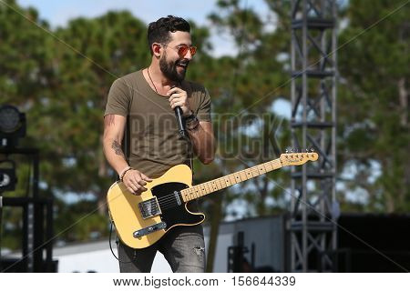 LAKE WALES, FL-NOV 5: Matt Ramsey of Old Dominion performs at the CountryFlo Music and Camping Festival on November 5, 2016 in Lake Wales, Florida.