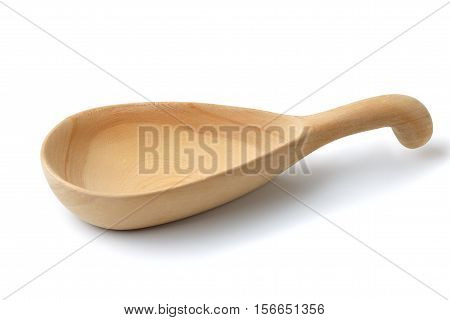 vintage wooden scoop isolated on white background