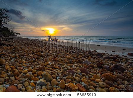 Rocky beach seascapes at Batu Luang, Kuala Penyu