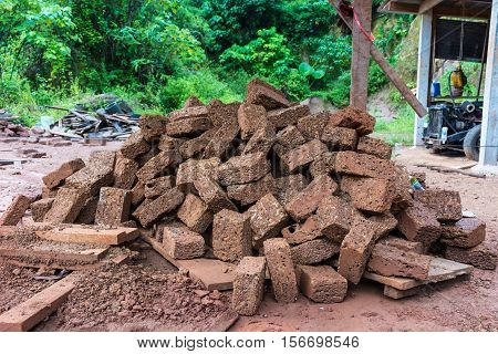 Red brick material for building brick wall to the industry
