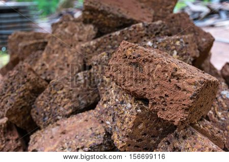 Red brick material for building brick wall to the industry