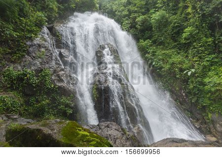 Waterfall at Lamnam Kra Buri National Park in RanongThailand