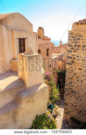 Monemvasia the medieval town in Peloponnese, Greece