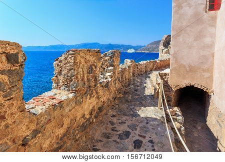 Monemvasia the medieval town in Peloponnese, Greece