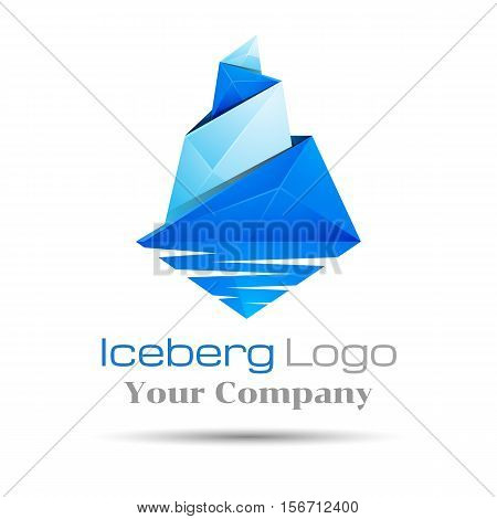 Vector blue iceberg. Brand sign Colorful Vector 3d Volume Logo Design Corporate identity