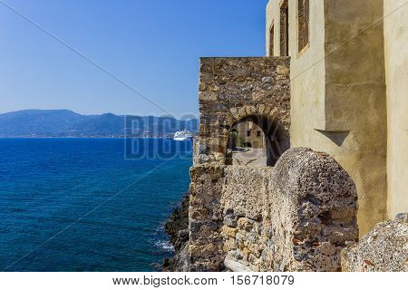 Monemvasia the medieval town in Peloponnese, Greece