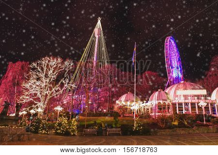 Christmas selebrations in Sweden at december night